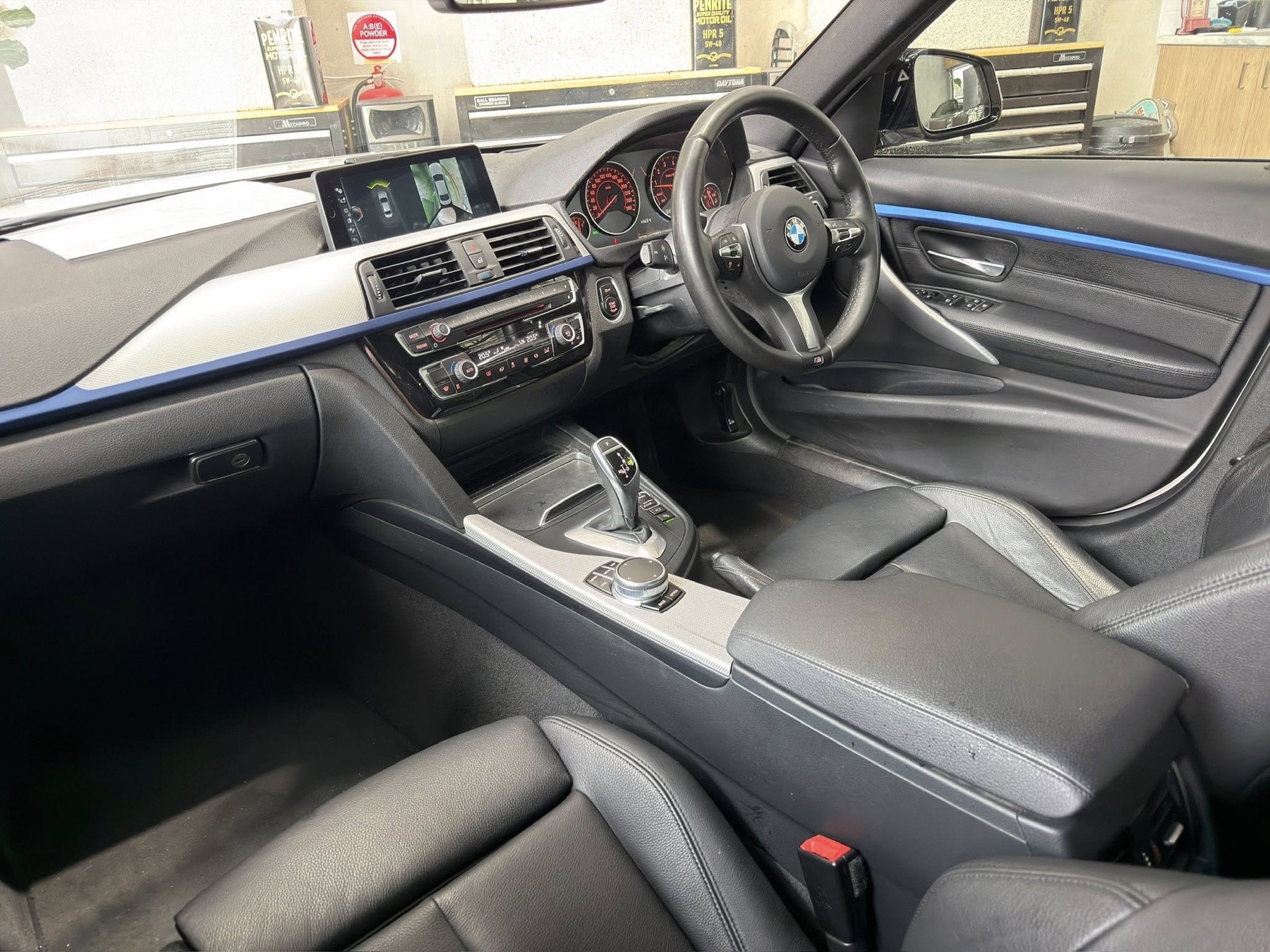 2017 BMW 330i M Sport — interior, electric leather memory seats and M steering wheel