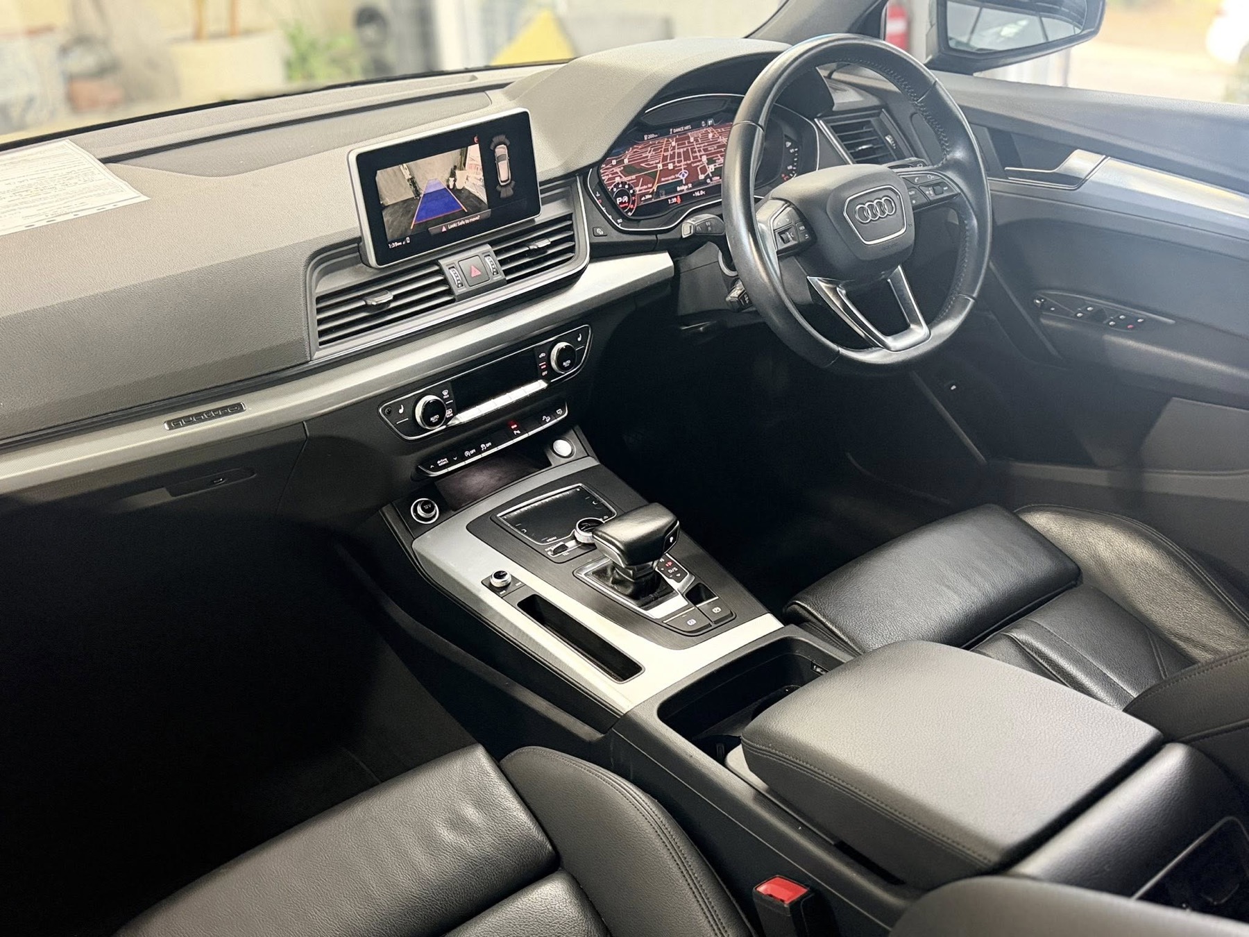 2018 Audi Q5 TFSI Quattro Sport — interior, full digital dash and leather memory seats